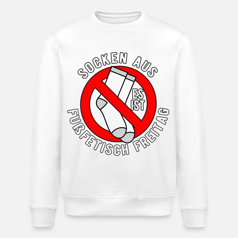 No socks allowed shield feet - Stanley/Stella ROLLER Unisex Organic Sweatshirt - white