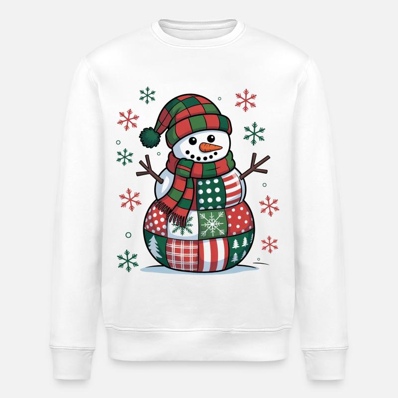 Schneemann Patchwork  - Stanley/Stella Unisex Bio-Sweatshirt ROLLER - Weiß