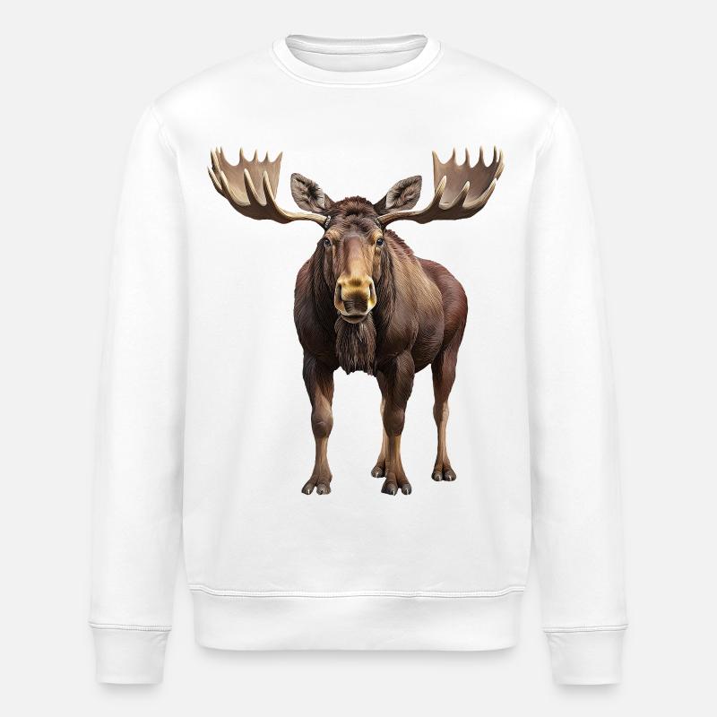 Elch - Stanley/Stella Unisex Bio-Sweatshirt ROLLER - Weiß