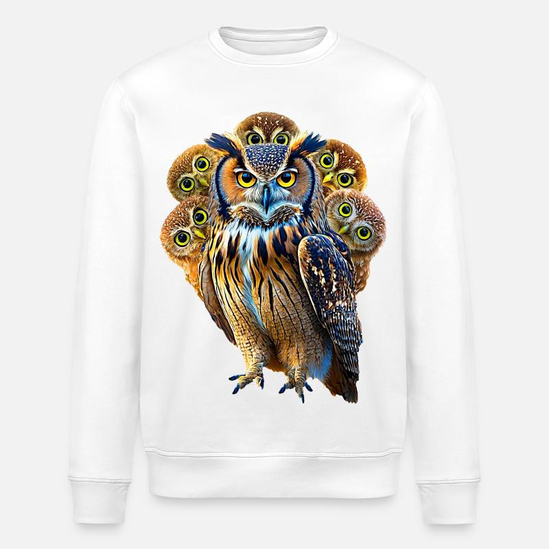 Eule - Stanley/Stella Unisex Bio-Sweatshirt ROLLER - Weiß