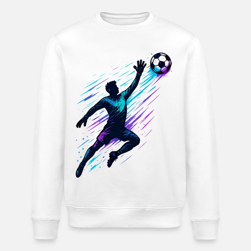 Fußball Torwart Parade Dynamische Aktion - Stanley/Stella Unisex Bio-Sweatshirt ROLLER - Weiß
