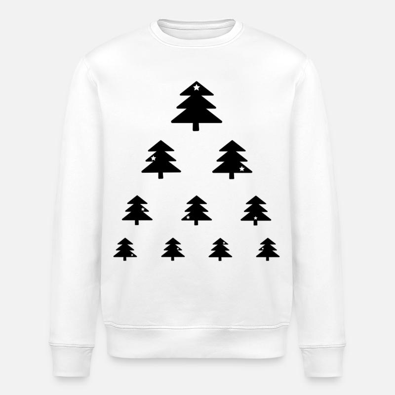 Weihnachtsbaum Sehtest - Stanley/Stella Unisex Bio-Sweatshirt ROLLER - Weiß