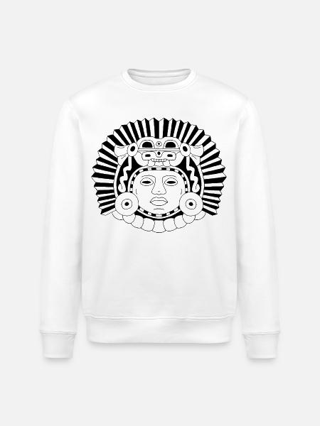 Aztec Dragon King (Black) - Stanley/Stella ROLLER Unisex Organic Sweatshirt - white