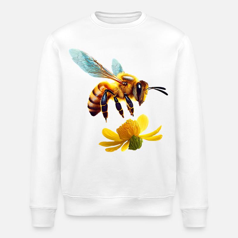 Honigbiene - Stanley/Stella Unisex Bio-Sweatshirt ROLLER - Weiß