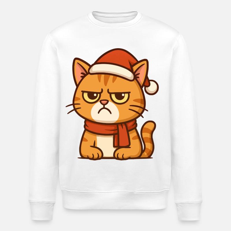 Grummiger Weihnachtskater - Sweat bio ROLLER Stanley/Stella Unisexe - blanc