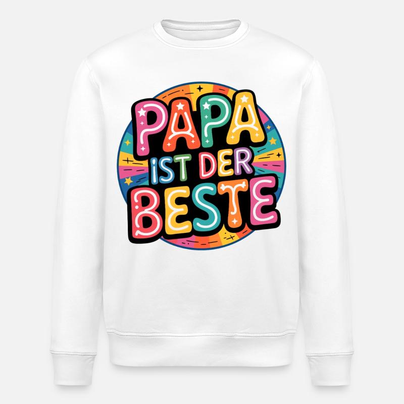 PAPA EST LE MEILLEUR - Sweat bio ROLLER Stanley/Stella Unisexe - blanc