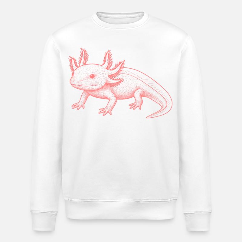 Axolotl Linenstil – rosa - Stanley/Stella Unisex Bio-Sweatshirt ROLLER - Weiß
