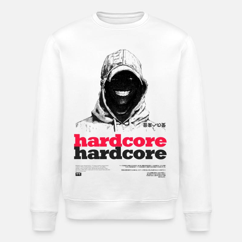 Hardcore Text - Stanley/Stella ROLLER Unisex Organic Sweatshirt - white