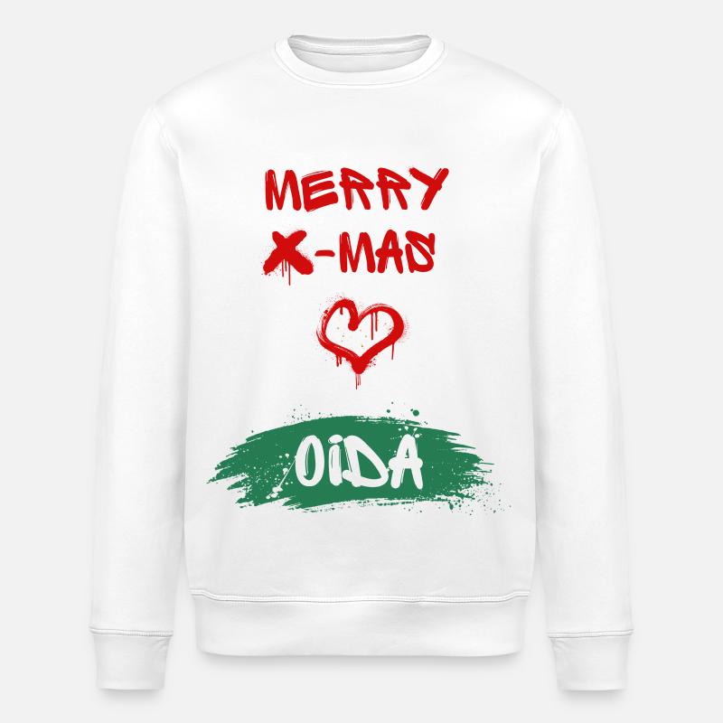 Xmas, Oida - Stanley/Stella Unisex Bio-Sweatshirt ROLLER - Weiß