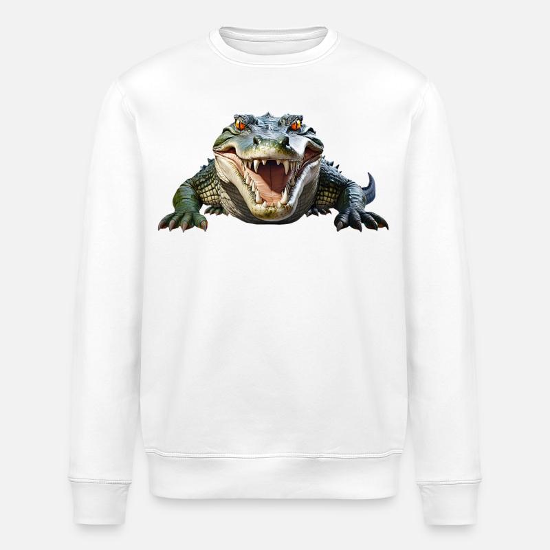 Krokodil - Stanley/Stella Unisex Bio-Sweatshirt ROLLER - Weiß