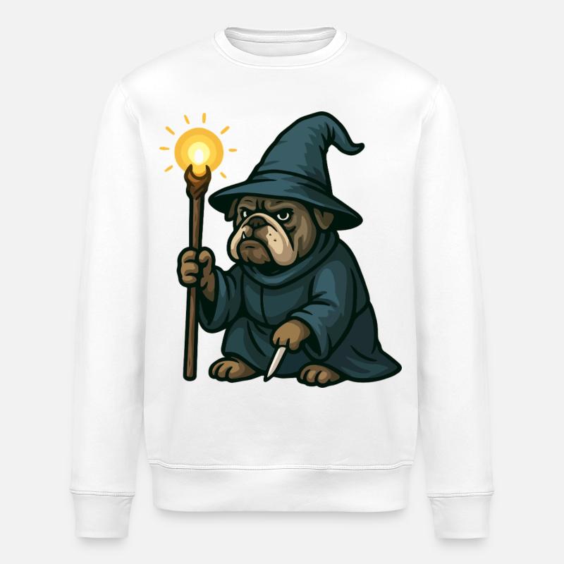 Lanterne de sorcier bouledogue - Sweat bio ROLLER Stanley/Stella Unisexe - blanc