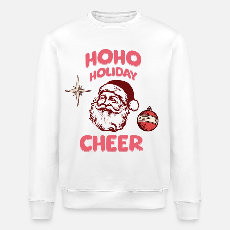 HoHo Holiday Cheer Santa - Stanley/Stella Unisex Bio-Sweatshirt ROLLER - Weiß