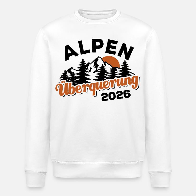 Alpen Überquerung 2026 - Wandern - Stanley/Stella Unisex Bio-Sweatshirt ROLLER - Weiß