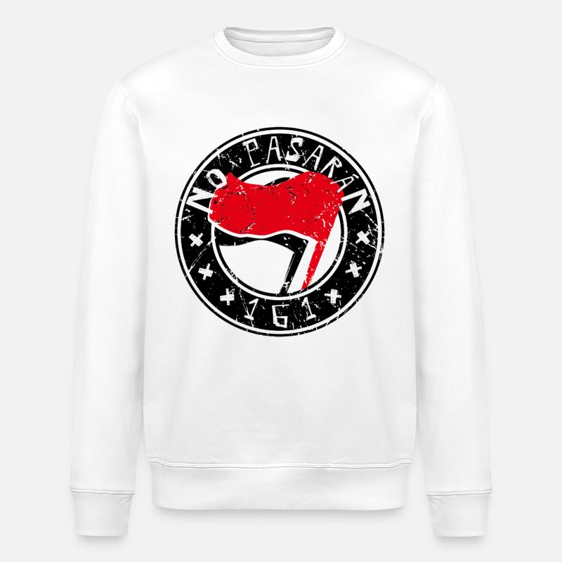 no pasaran 161 logo - Stanley/Stella Unisex Bio-Sweatshirt ROLLER - Weiß