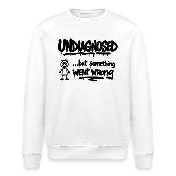 Undiagnosed – But Something Went Wrong Spruch - Stanley/Stella Unisex Bio-Sweatshirt ROLLER - Weiß - Vorne - Nik (191cm)