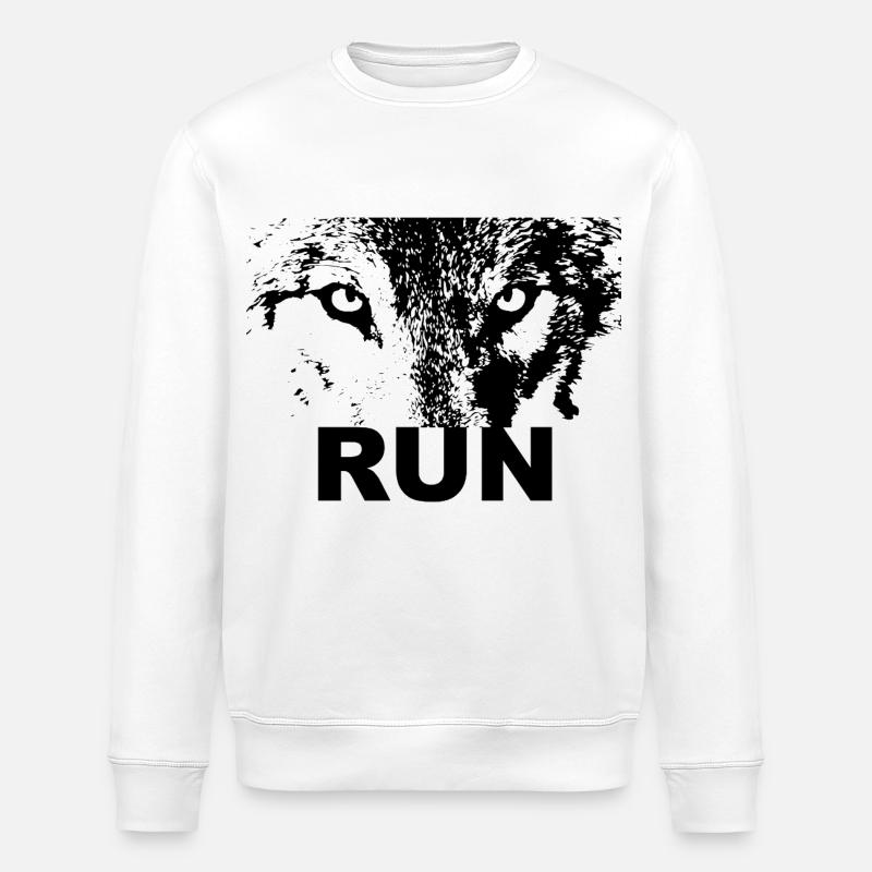 Wolf Run - Stanley/Stella ROLLER Unisex Organic Sweatshirt - white