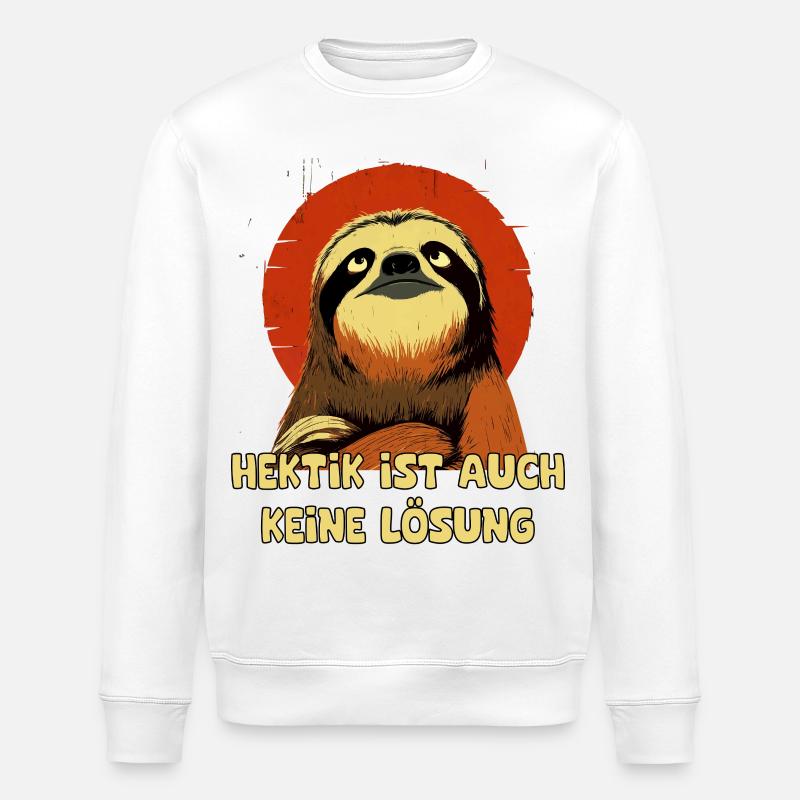 Langsam statt Hektik Sloth - Stanley/Stella Unisex Bio-Sweatshirt ROLLER - Weiß