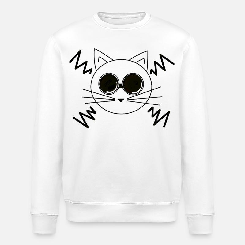 Chat de l’espace - Sweat bio ROLLER Stanley/Stella Unisexe - blanc