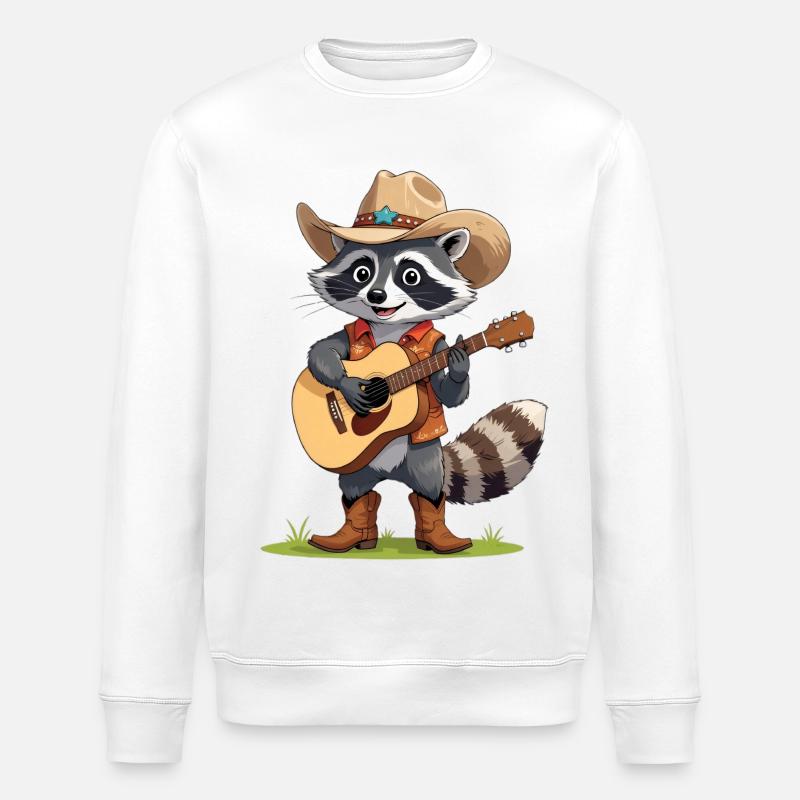 Raton laveur Ranchero - Sweat bio ROLLER Stanley/Stella Unisexe - blanc
