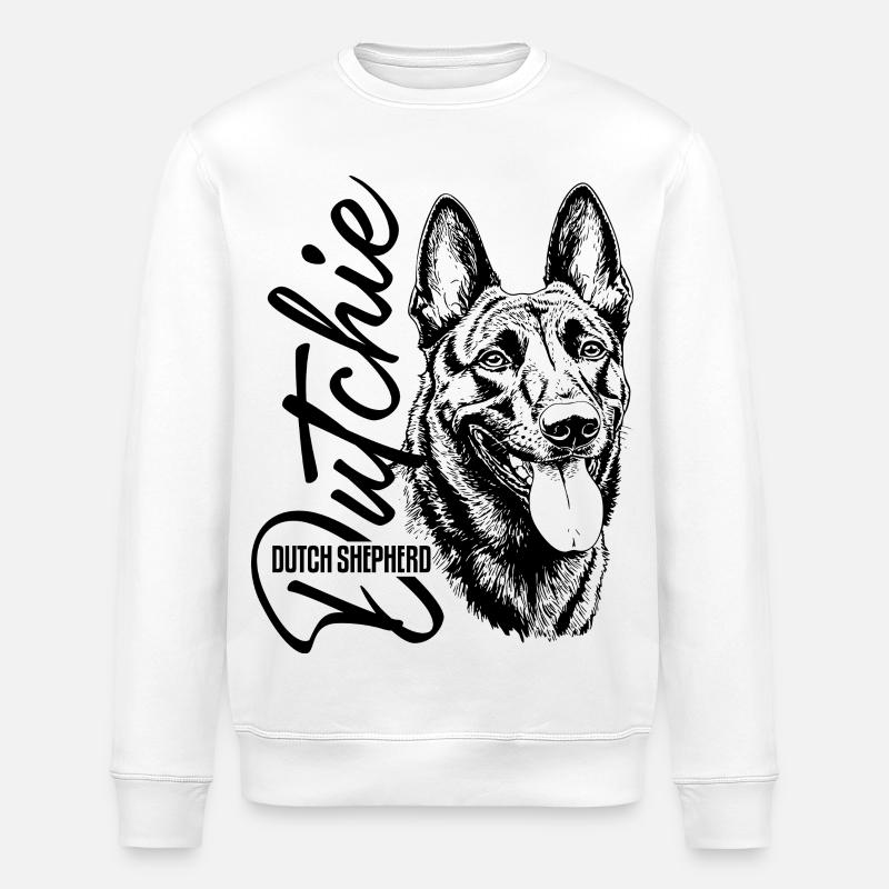 Dutchie - Holländischer Schäferhund - Stanley/Stella Unisex Bio-Sweatshirt ROLLER - Weiß