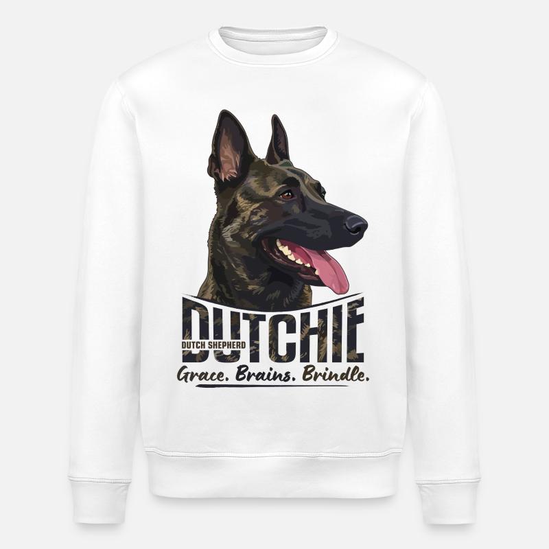 Dutchie - Holländischer Schäferhund - Stanley/Stella Unisex Bio-Sweatshirt ROLLER - Weiß