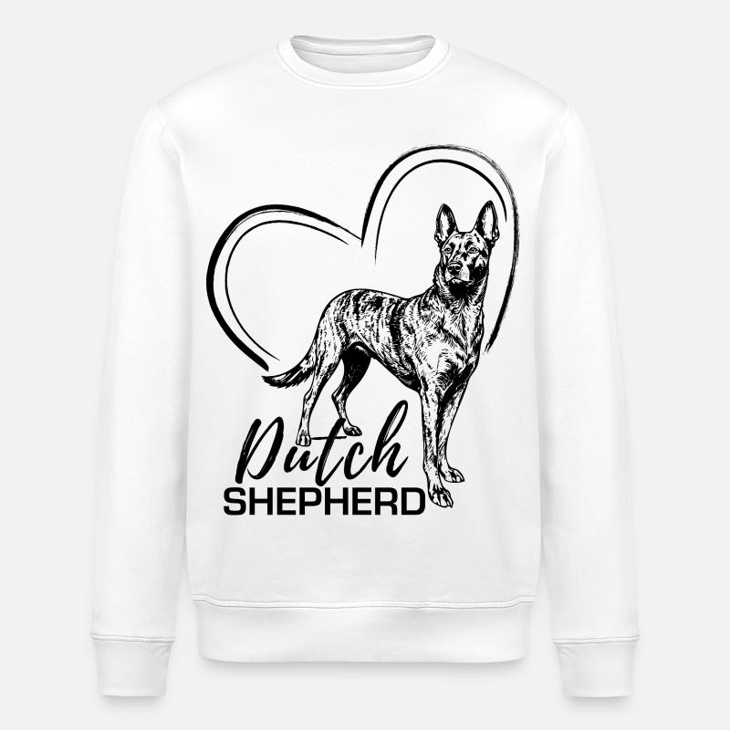 Dutchie - Holländischer Schäferhund - Stanley/Stella Unisex Bio-Sweatshirt ROLLER - Weiß