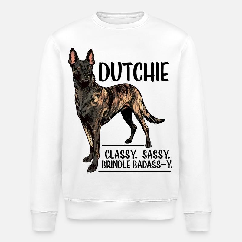 Dutchie - Holländischer Schäferhund - Stanley/Stella Unisex Bio-Sweatshirt ROLLER - Weiß