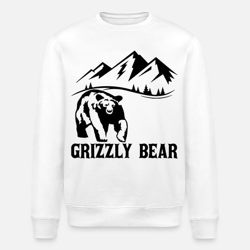Randonnée avec un ours (noir) - Sweat bio ROLLER Stanley/Stella Unisexe - blanc