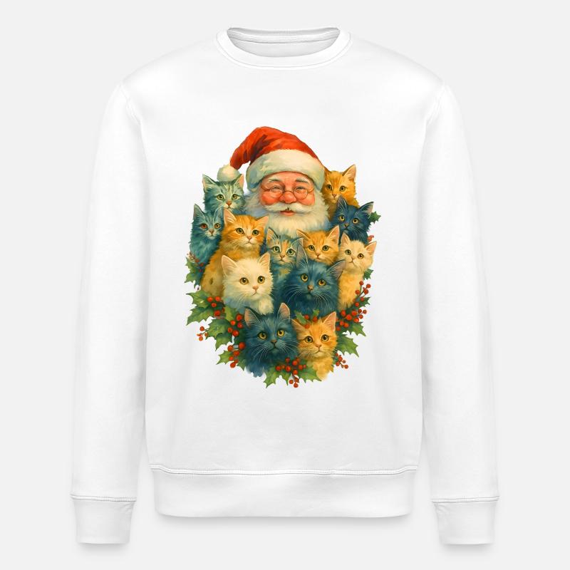 Diversité du chat Noël - Sweat bio ROLLER Stanley/Stella Unisexe - blanc