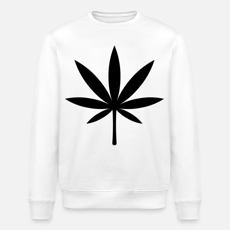 Cannabis / Marijuana / Feuille de chanvre (noir) - Sweat bio ROLLER Stanley/Stella Unisexe - blanc
