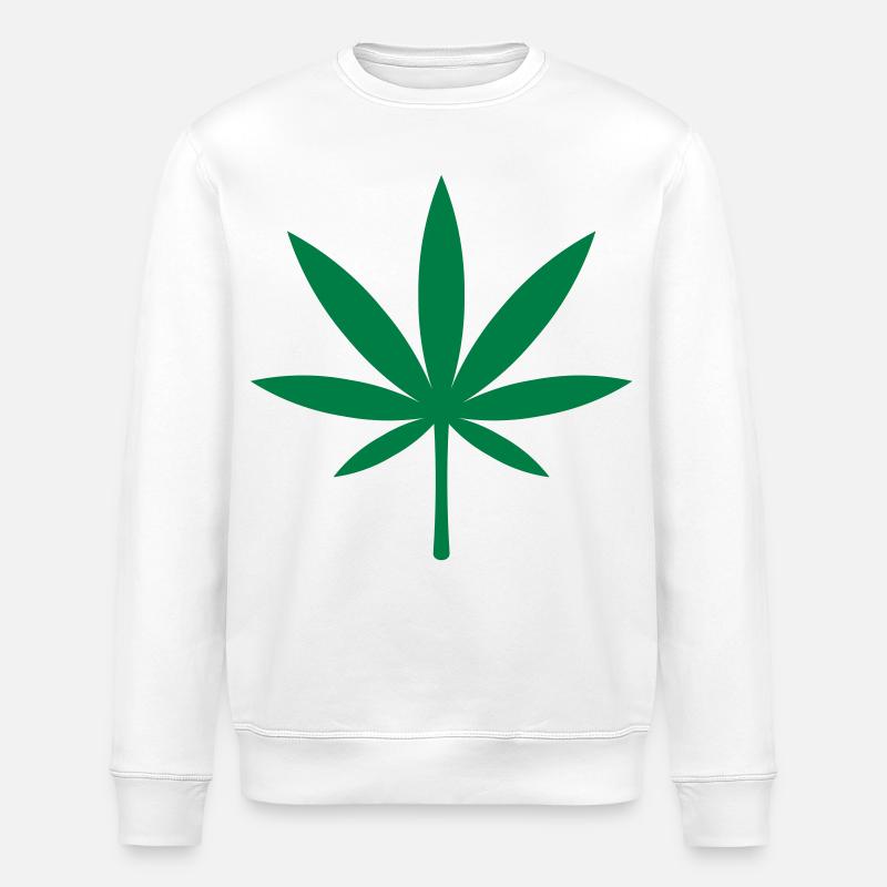 Cannabis / Marihuana / Hanfblatt (Green) - Stanley/Stella Unisex Bio-Sweatshirt ROLLER - Weiß