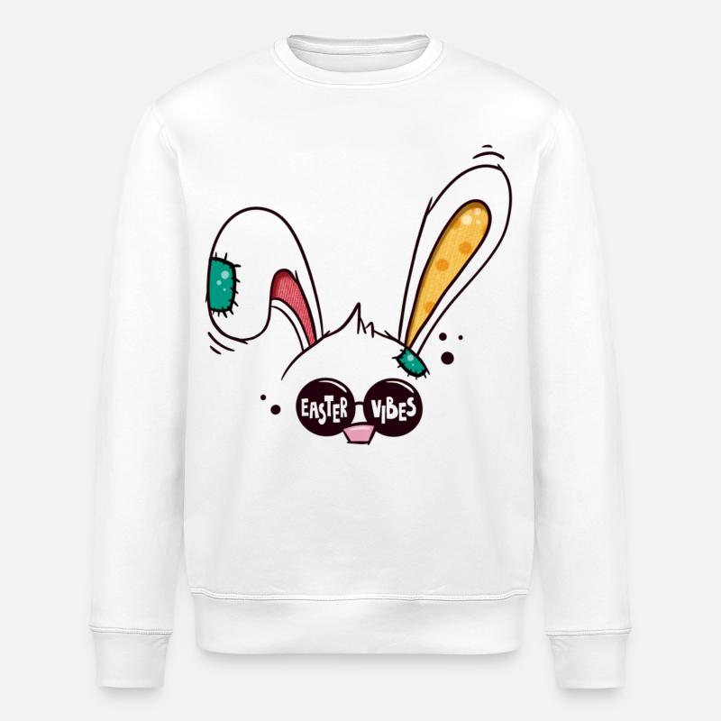 Easter Vibes Easter Bunny - Stanley/Stella ROLLER Unisex Organic Sweatshirt - white