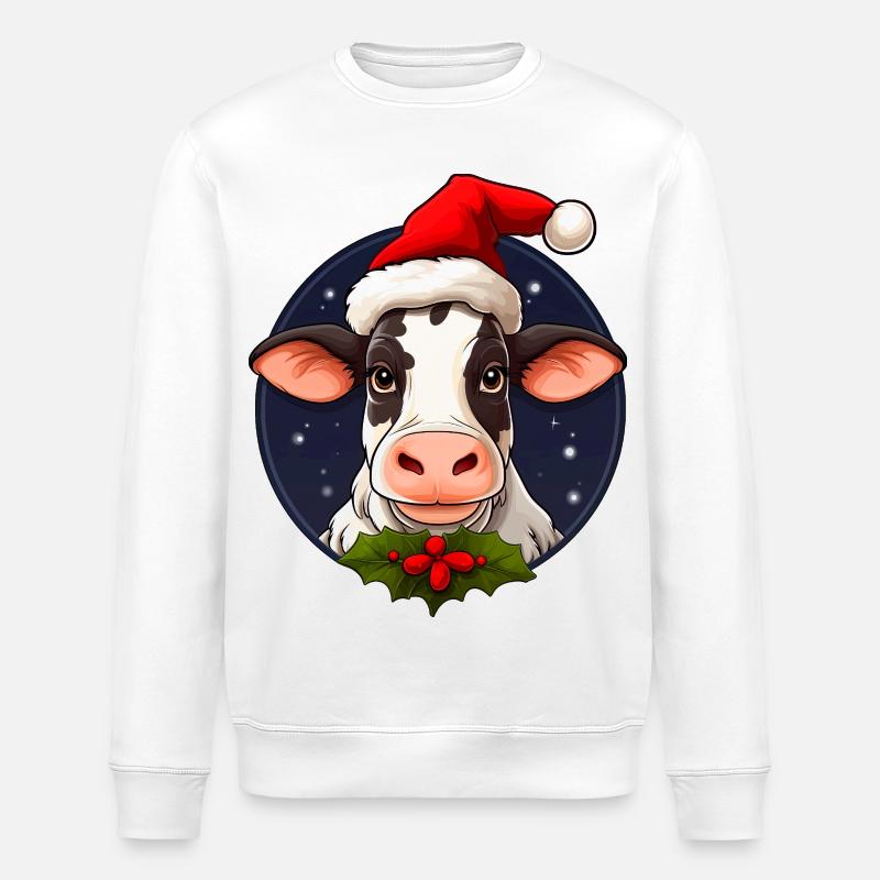 Vaches Noël - Sweat bio ROLLER Stanley/Stella Unisexe - blanc