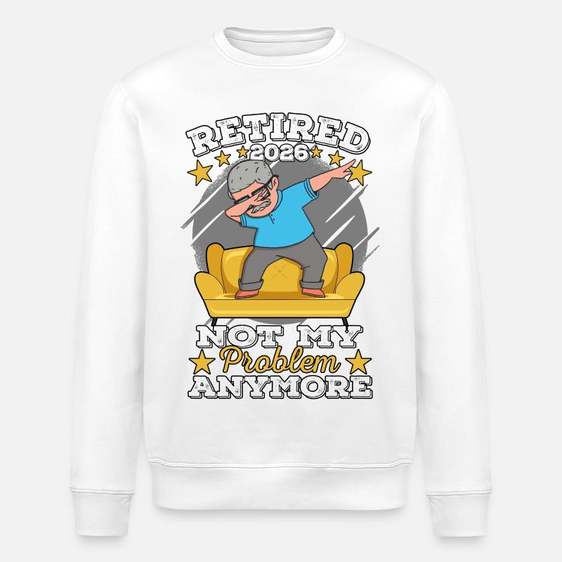 Retraité 2026 Rente Retirement Legend Retraité - Sweat bio ROLLER Stanley/Stella Unisexe - blanc
