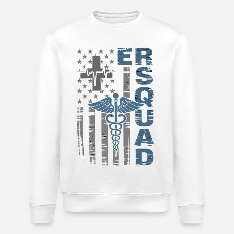 Écusson d’urgence du caducée - Sweat bio ROLLER Stanley/Stella Unisexe - blanc