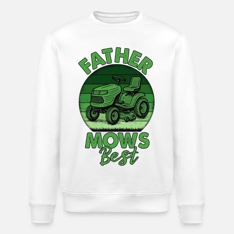 Father Mows Best - Stanley/Stella Unisex Bio-Sweatshirt ROLLER - Weiß