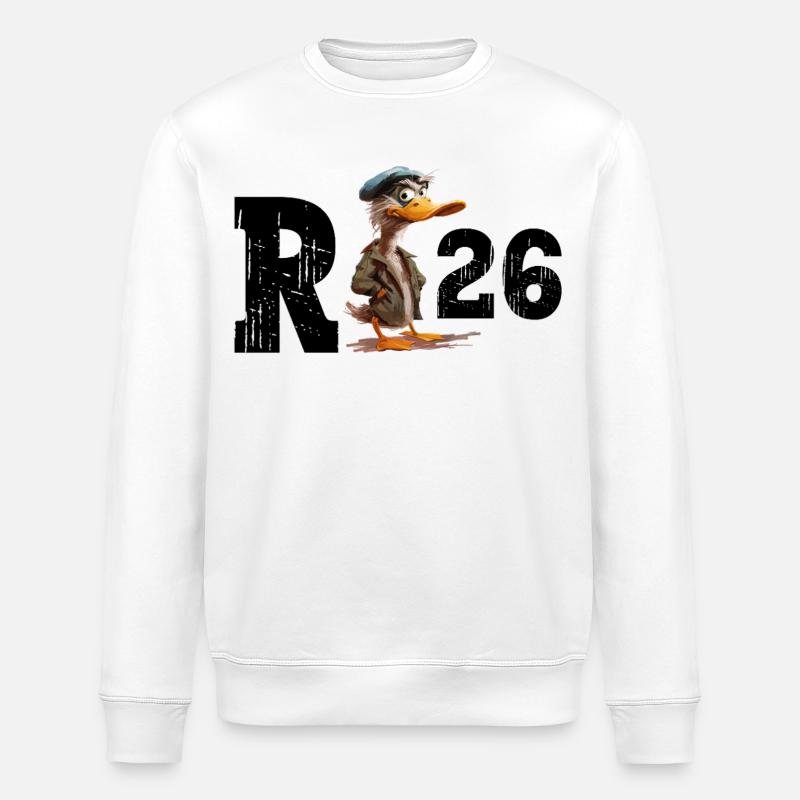 Pension 2026 Canard Retraité Retraité Drôle - Sweat bio ROLLER Stanley/Stella Unisexe - blanc