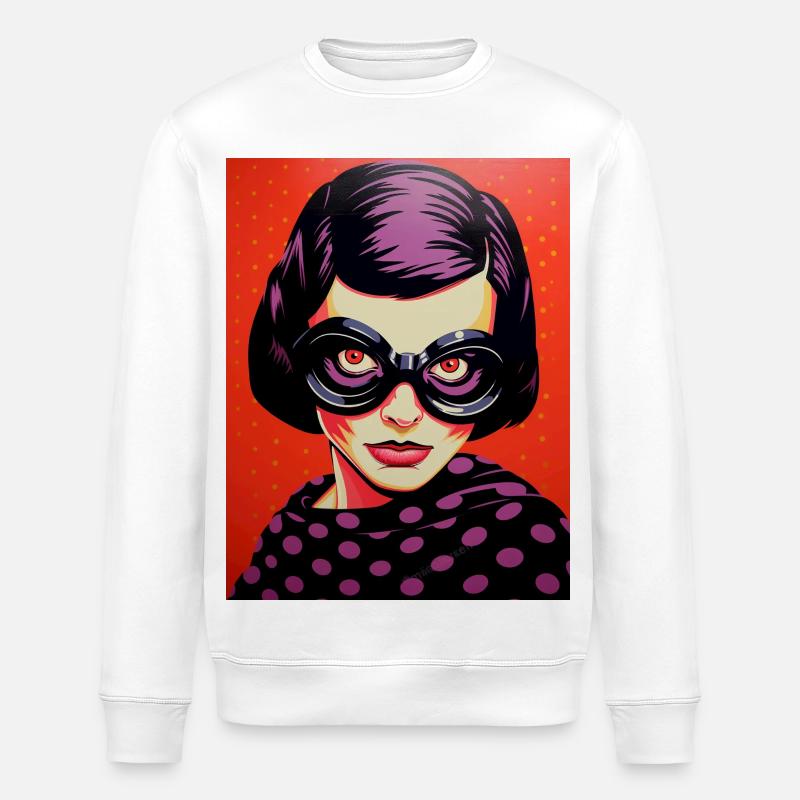 PopArt-Goggles Diva - Stanley/Stella Unisex Bio-Sweatshirt ROLLER - Weiß