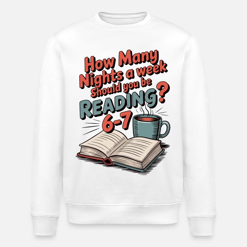 Motivation lecture 6-7 nuits fleurs rétro - Sweat bio ROLLER Stanley/Stella Unisexe - blanc