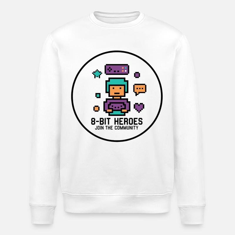 Pixel Gamer Retro 8-Bit Gaming Kult - Stanley/Stella ROLLER Unisex Organic Sweatshirt - white