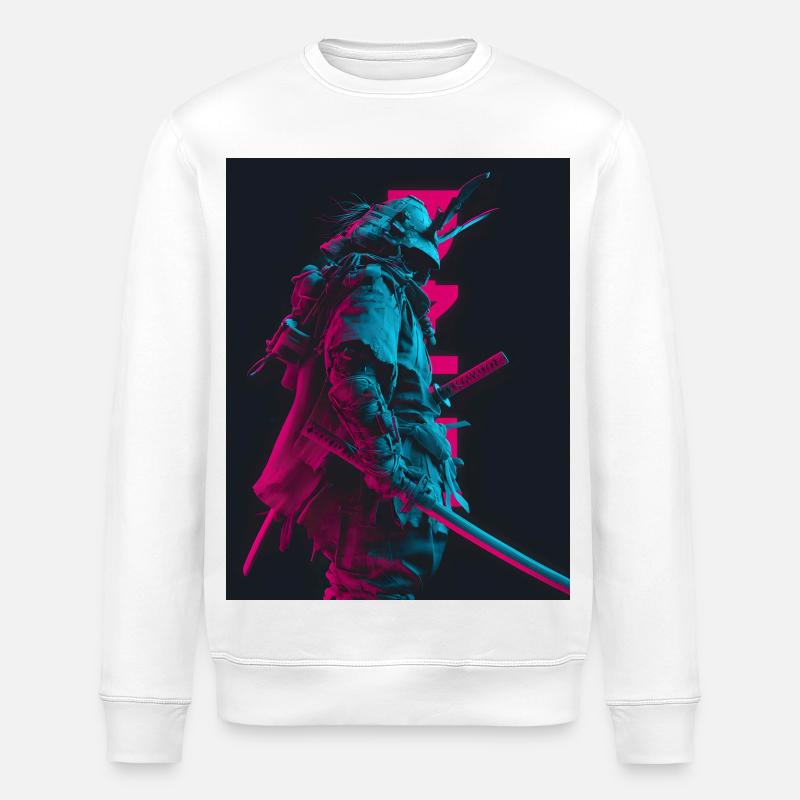Samurai in the shadows - Stanley/Stella ROLLER Unisex Organic Sweatshirt - white