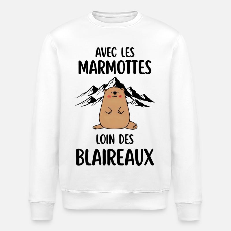 Murmeltier - Stanley/Stella Unisex Bio-Sweatshirt ROLLER - Weiß