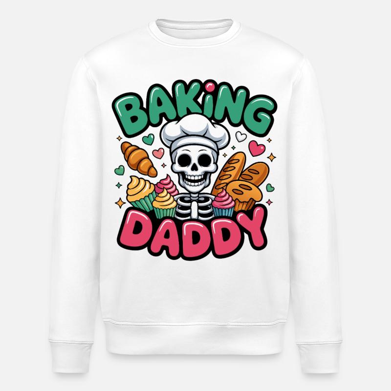 Cuisson de Daddy Skull Cook - Sweat bio ROLLER Stanley/Stella Unisexe - blanc