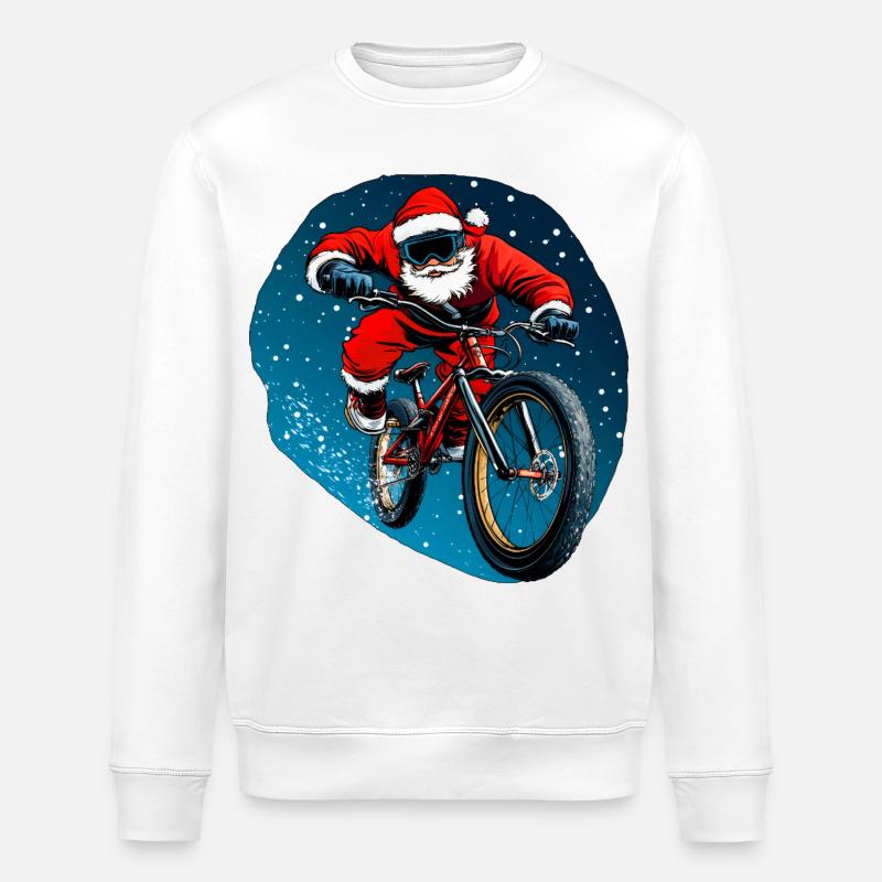Downhiller Weihnachtsmann - Stanley/Stella Unisex Bio-Sweatshirt ROLLER - Weiß