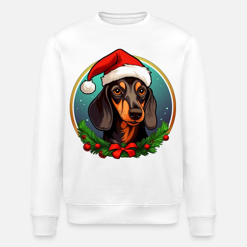 Weihnachten Dackel - Stanley/Stella Unisex Bio-Sweatshirt ROLLER - Weiß