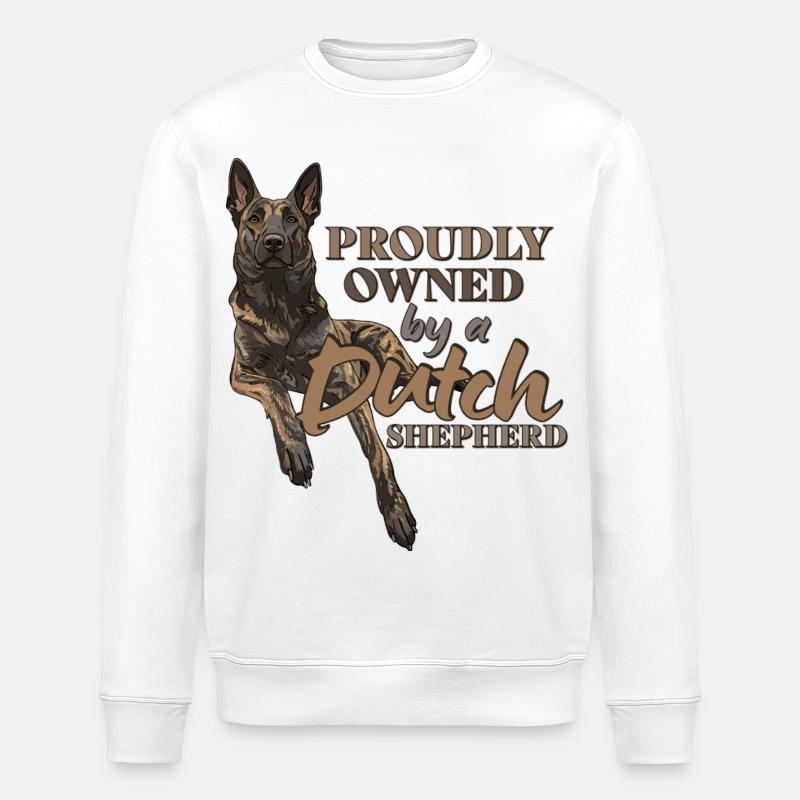 Dutch Shepherd – Dutchie - Stanley/Stella Unisex Bio-Sweatshirt ROLLER - Weiß