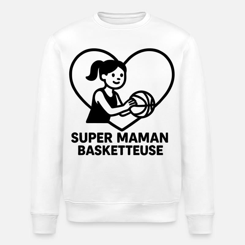 Super maman coiffeuse – Cœur coiffure - Sweat bio ROLLER Stanley/Stella Unisexe - blanc