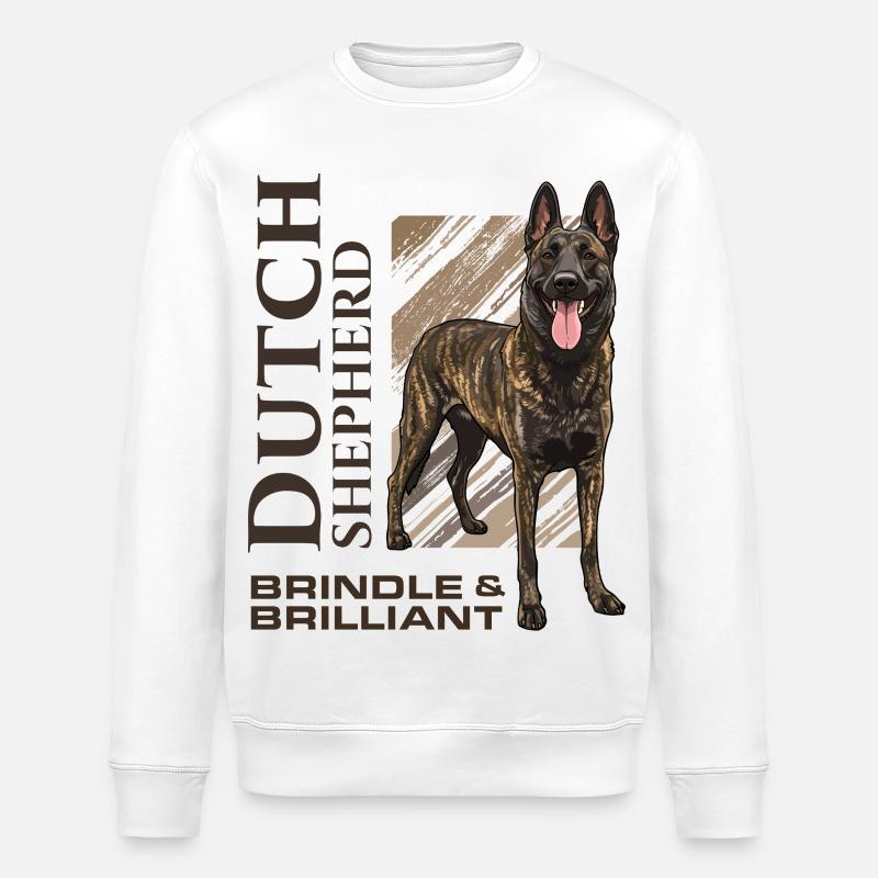 Dutch Shepherd - Dutchie  - Stanley/Stella ROLLER Unisex Organic Sweatshirt - white