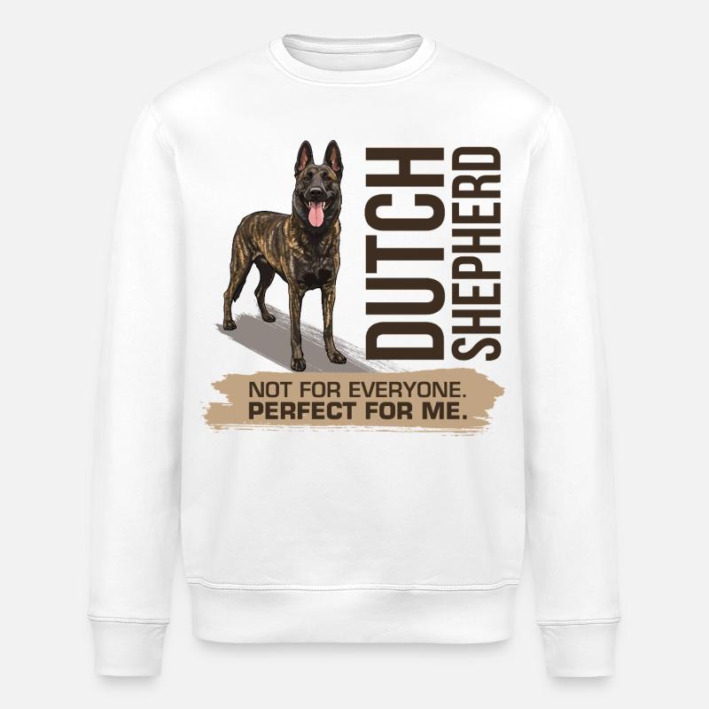 Dutch Shepherd - Dutchie  - Stanley/Stella ROLLER Unisex Organic Sweatshirt - white
