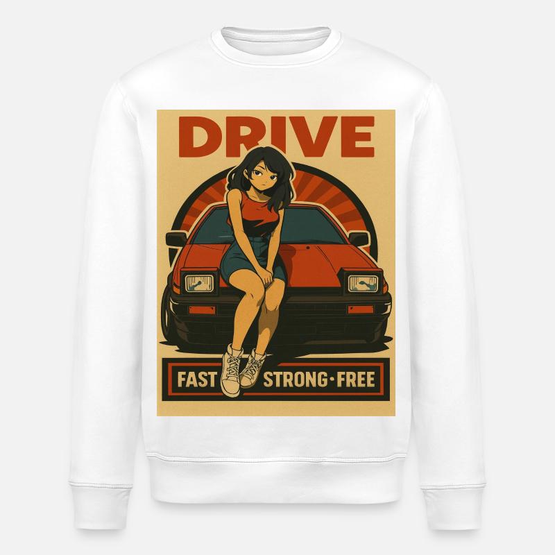 Retro Auto Japan Mädchen - Stanley/Stella Unisex Bio-Sweatshirt ROLLER - Weiß
